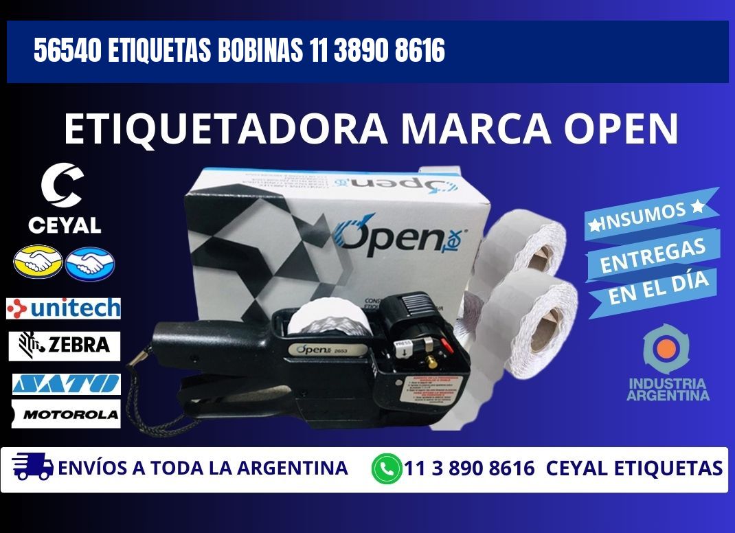 56540 ETIQUETAS BOBINAS 11 3890 8616