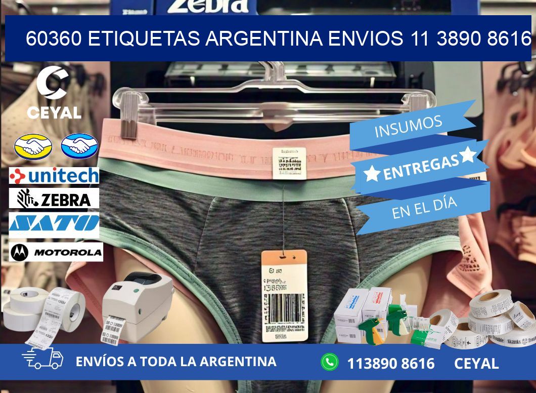 60360 ETIQUETAS ARGENTINA ENVIOS 11 3890 8616