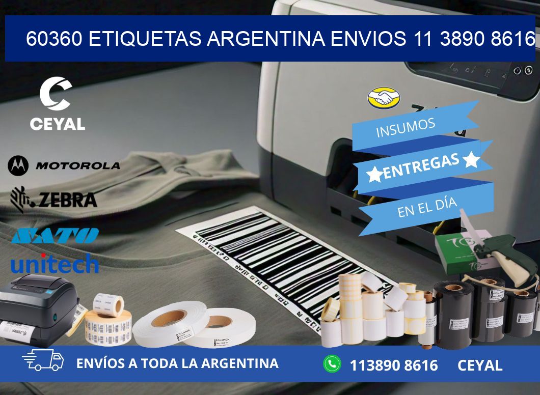 60360 ETIQUETAS ARGENTINA ENVIOS 11 3890 8616
