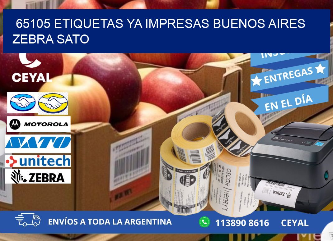 65105 ETIQUETAS YA IMPRESAS BUENOS AIRES ZEBRA SATO