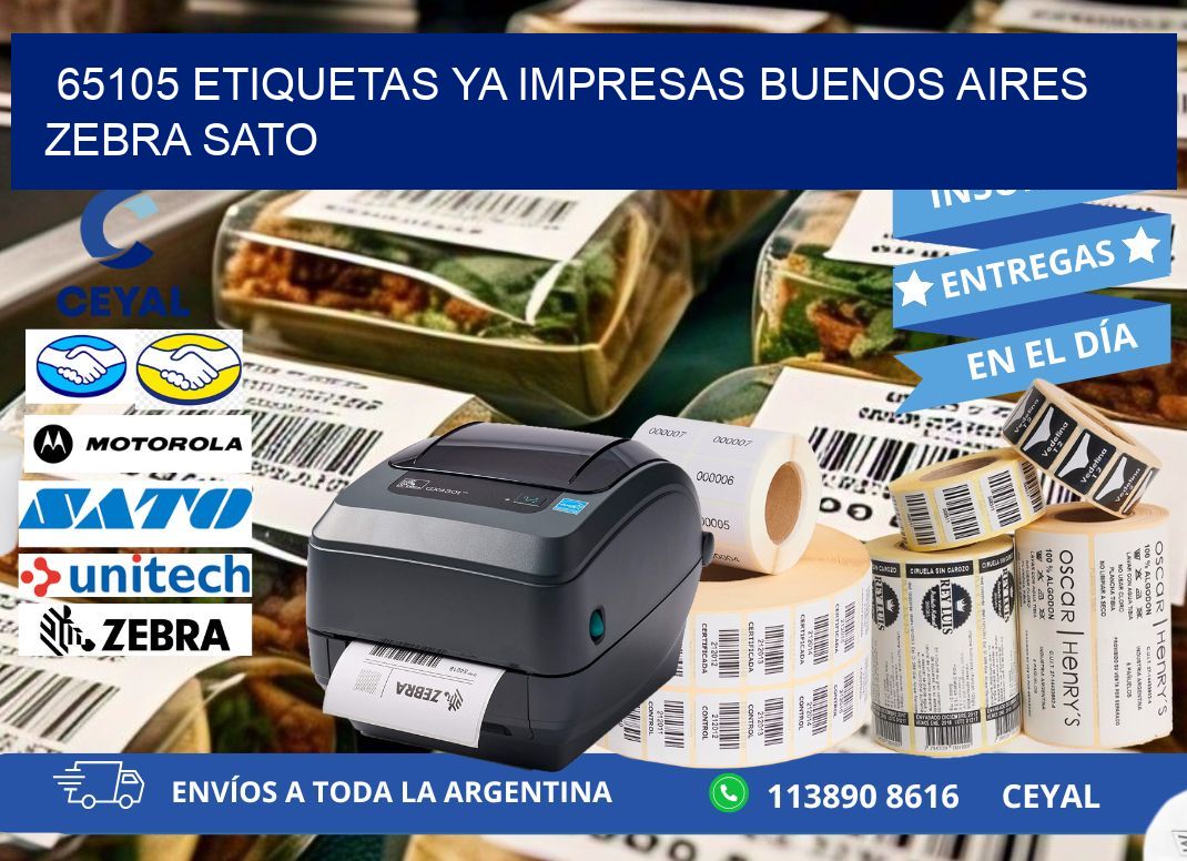 65105 ETIQUETAS YA IMPRESAS BUENOS AIRES ZEBRA SATO