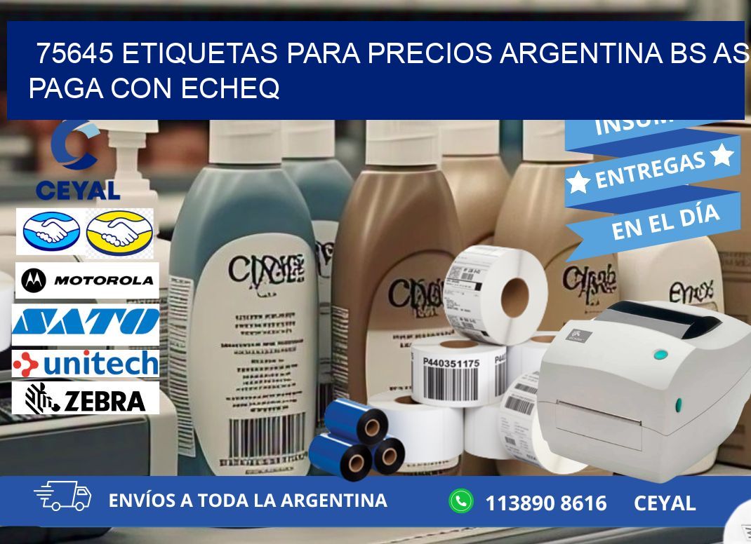 75645 ETIQUETAS PARA PRECIOS ARGENTINA BS AS PAGA CON ECHEQ