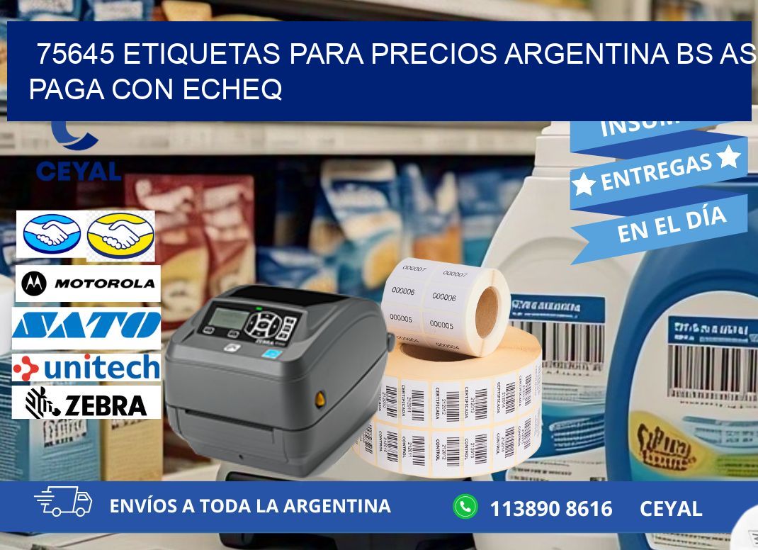 75645 ETIQUETAS PARA PRECIOS ARGENTINA BS AS PAGA CON ECHEQ