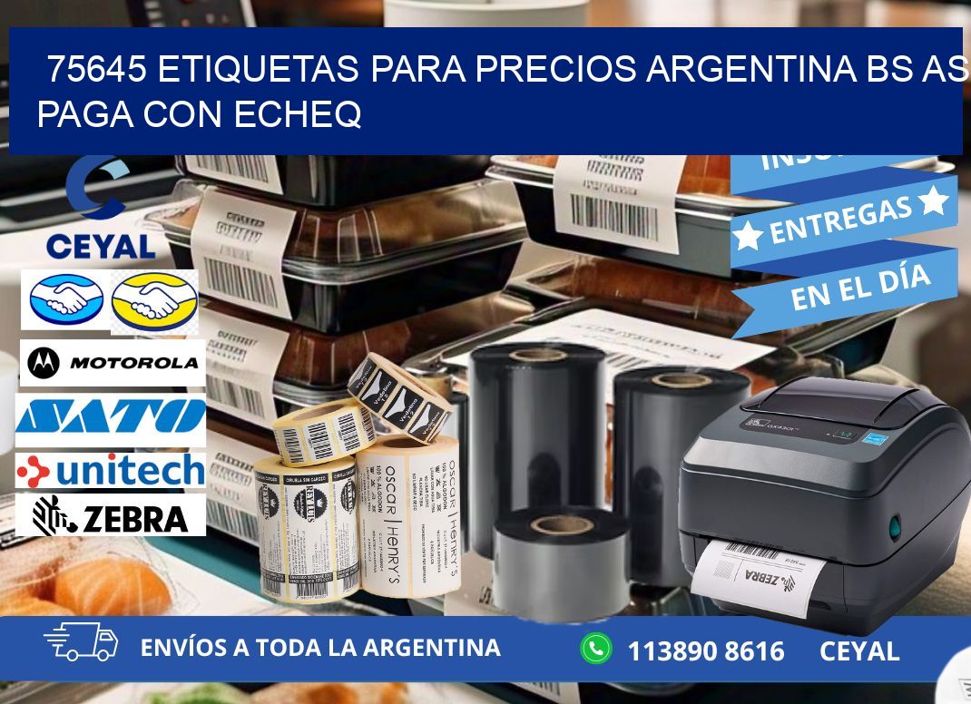 75645 ETIQUETAS PARA PRECIOS ARGENTINA BS AS PAGA CON ECHEQ