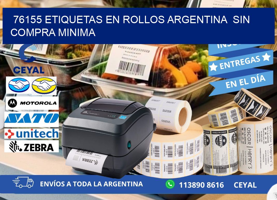 76155 ETIQUETAS EN ROLLOS ARGENTINA  SIN COMPRA MINIMA