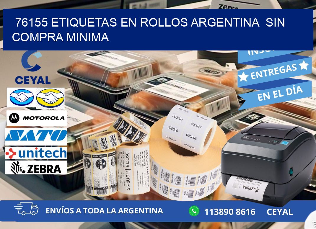 76155 ETIQUETAS EN ROLLOS ARGENTINA  SIN COMPRA MINIMA