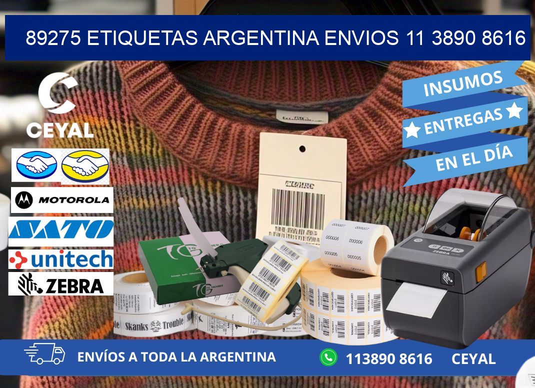 89275 ETIQUETAS ARGENTINA ENVIOS 11 3890 8616
