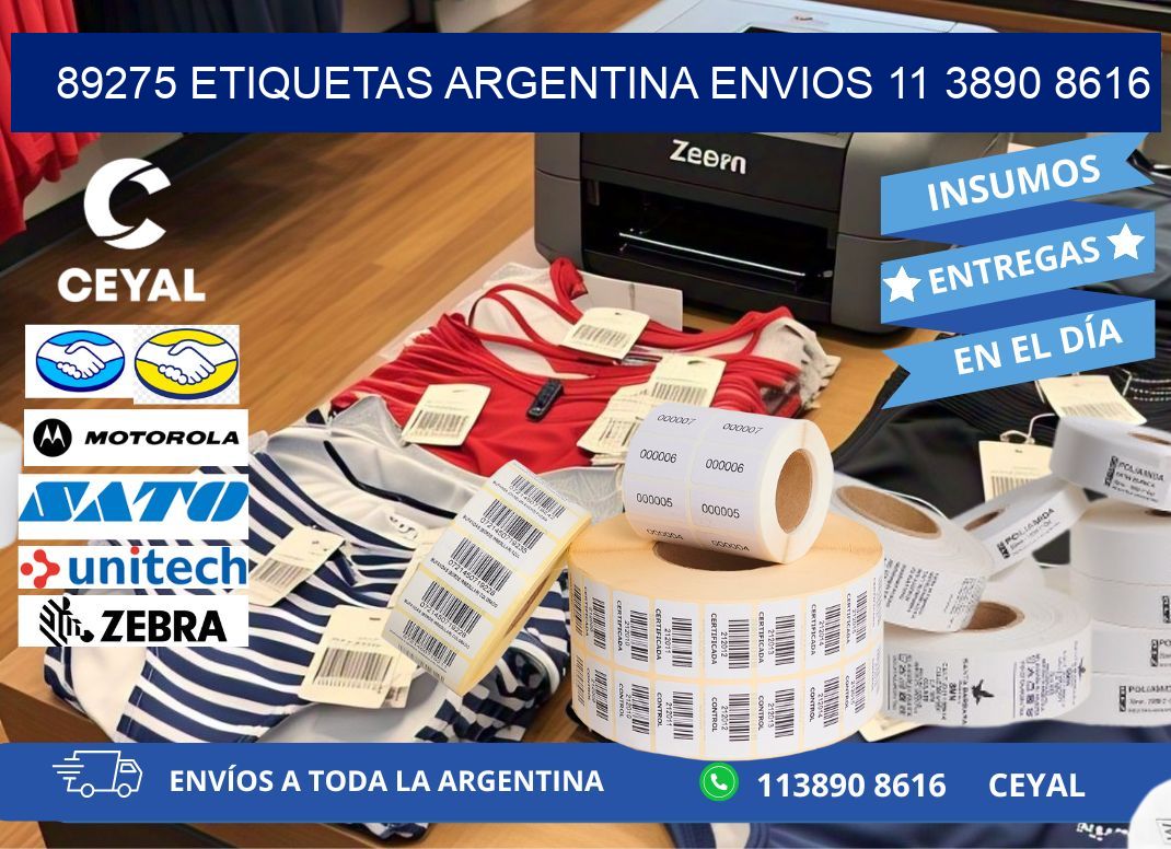 89275 ETIQUETAS ARGENTINA ENVIOS 11 3890 8616