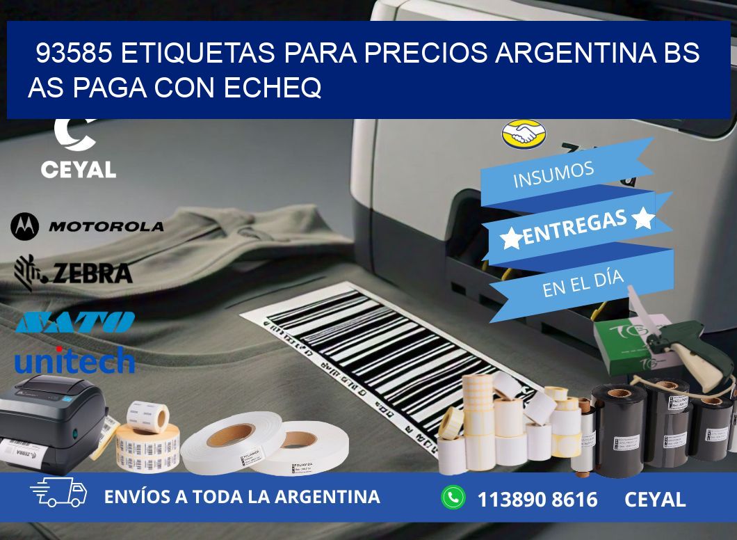 93585 ETIQUETAS PARA PRECIOS ARGENTINA BS AS PAGA CON ECHEQ