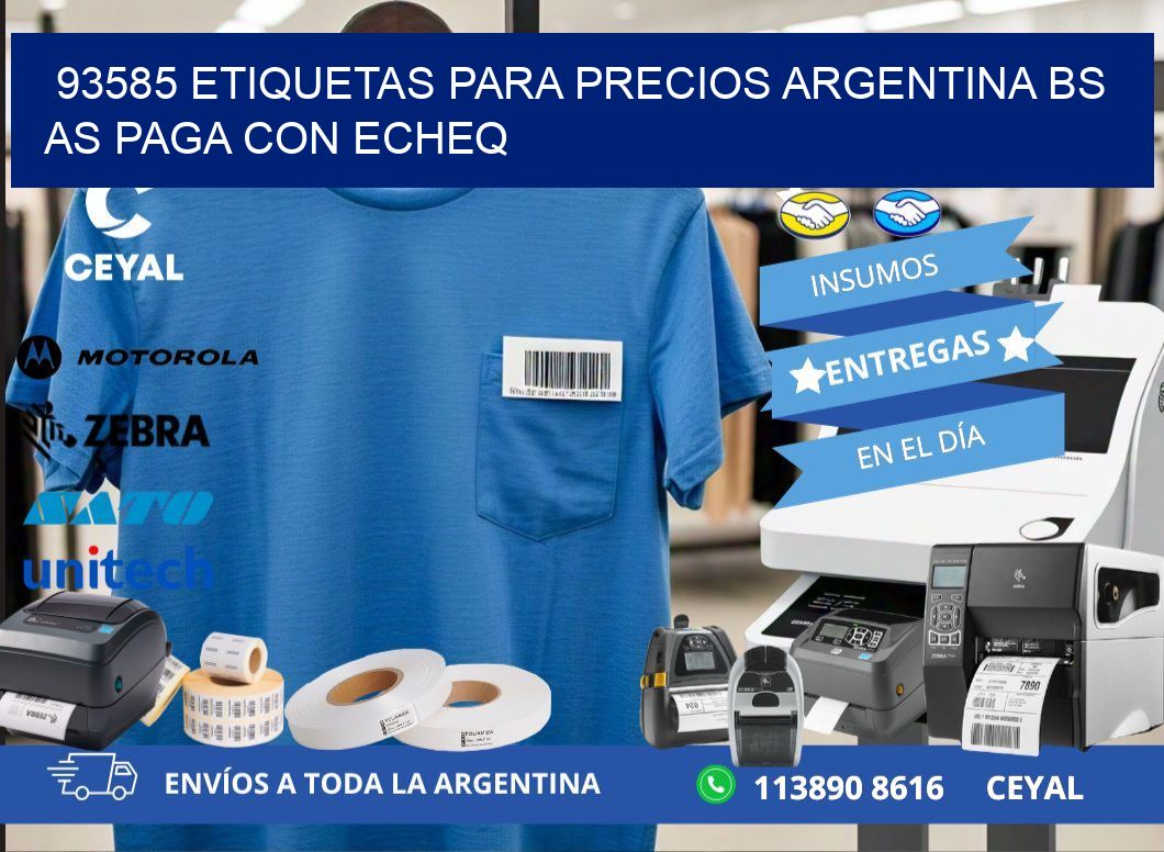 93585 ETIQUETAS PARA PRECIOS ARGENTINA BS AS PAGA CON ECHEQ