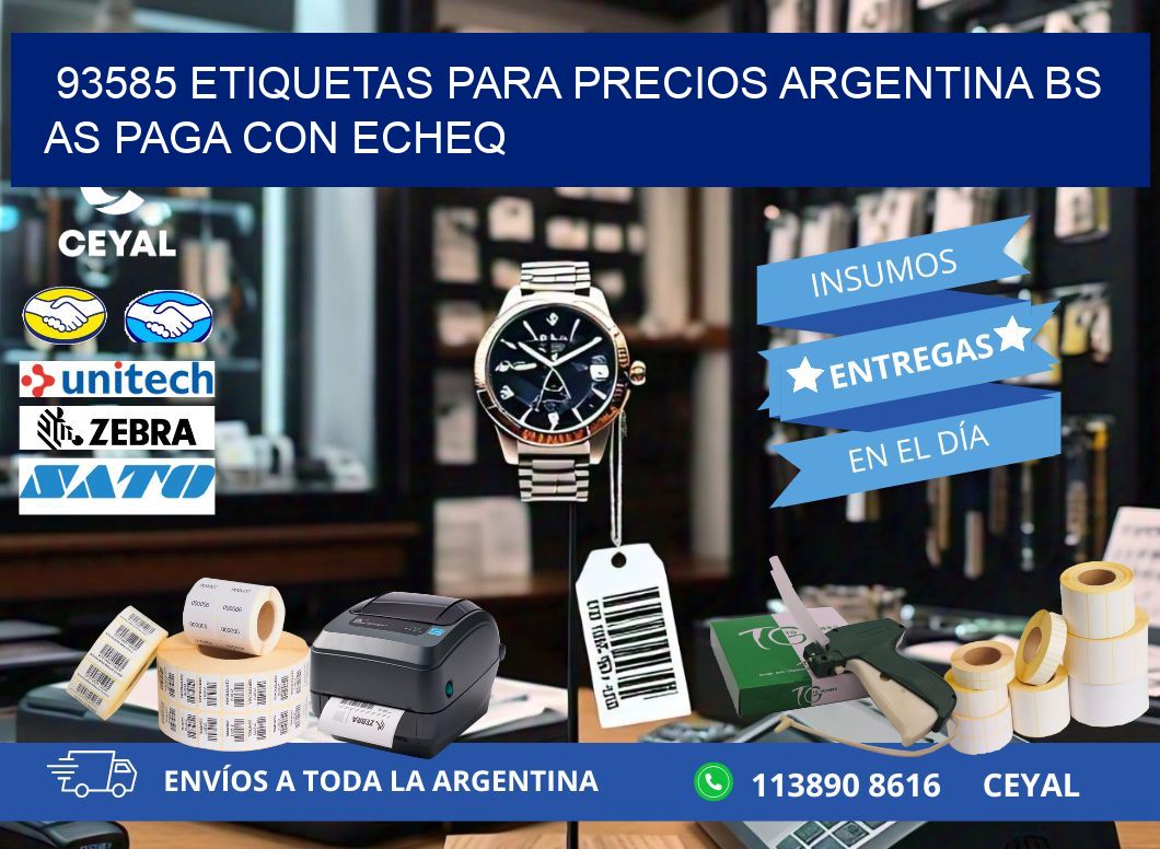 93585 ETIQUETAS PARA PRECIOS ARGENTINA BS AS PAGA CON ECHEQ