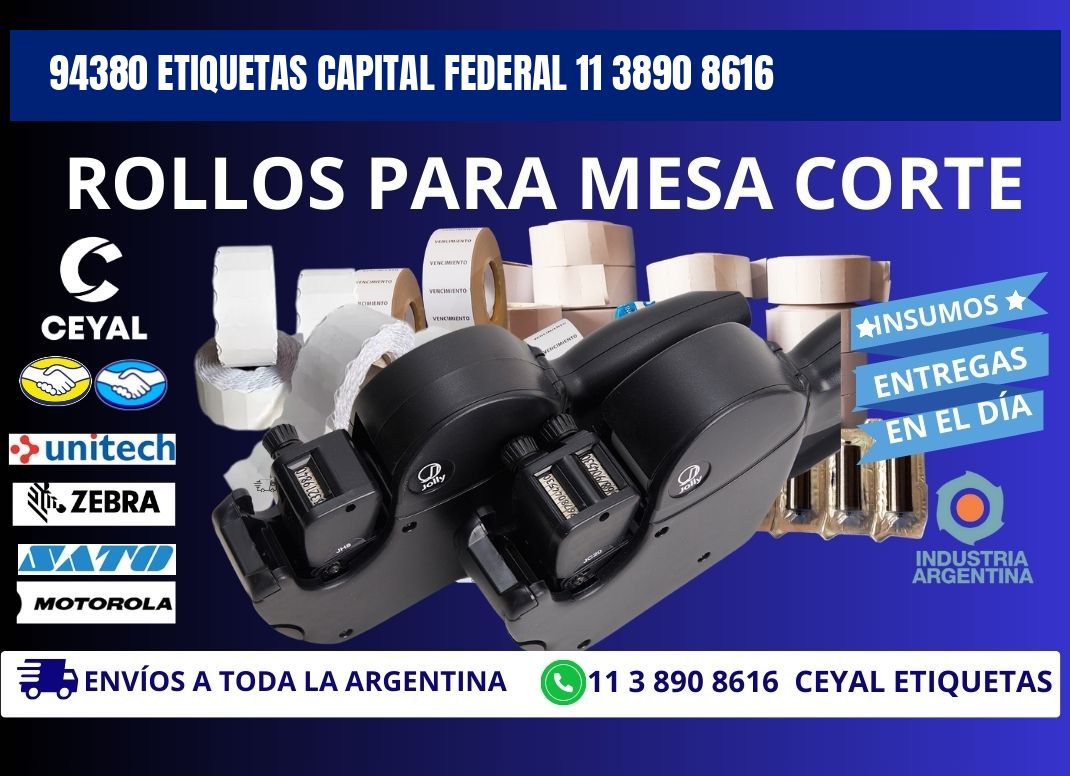94380 ETIQUETAS CAPITAL FEDERAL 11 3890 8616