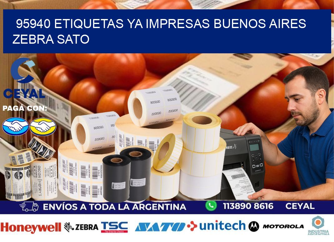 95940 ETIQUETAS YA IMPRESAS BUENOS AIRES ZEBRA SATO