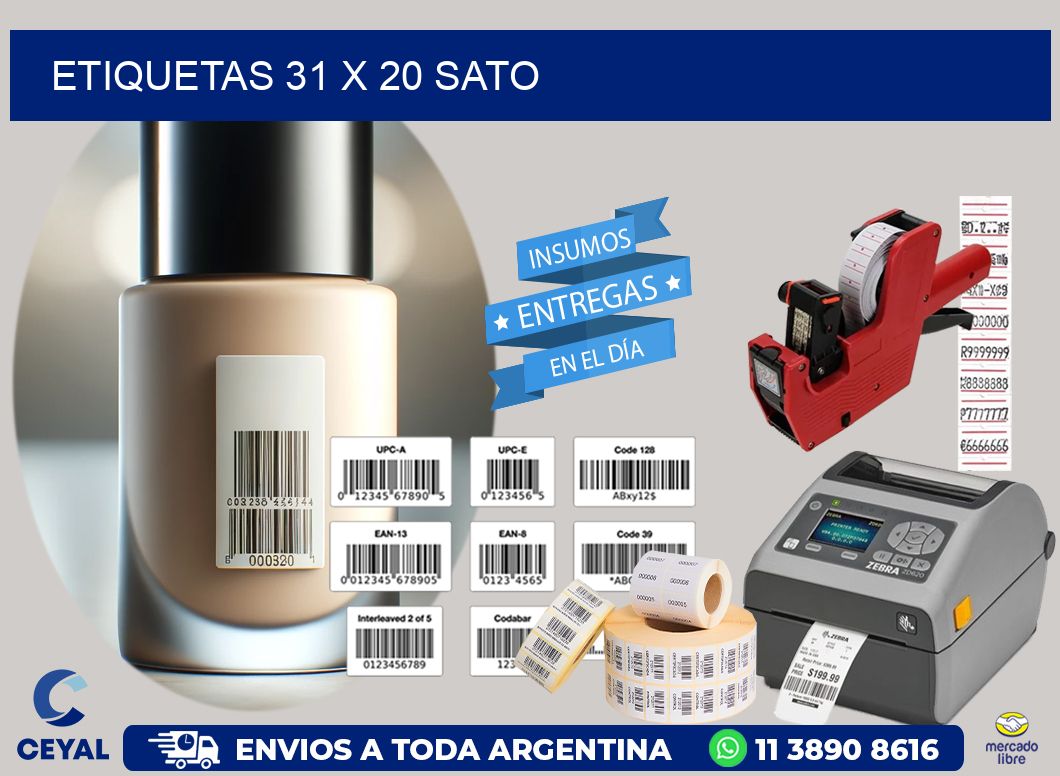 ETIQUETAS 31 x 20 SATO