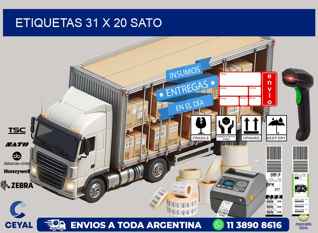 ETIQUETAS 31 x 20 SATO