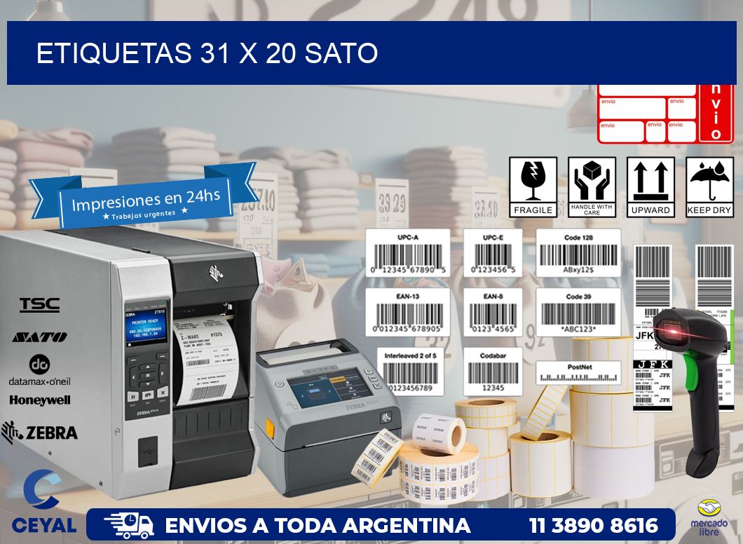 ETIQUETAS 31 x 20 SATO