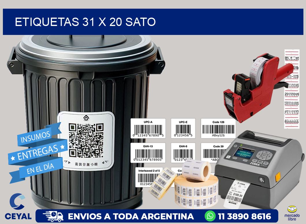 ETIQUETAS 31 x 20 SATO