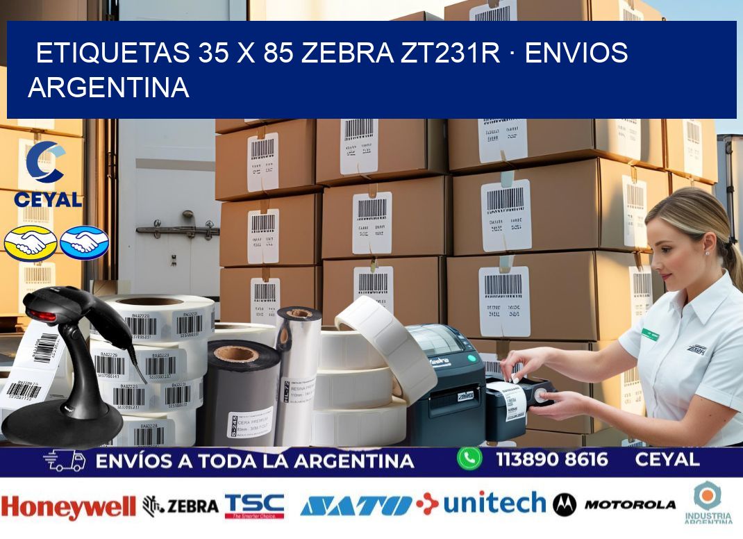 ETIQUETAS 35 x 85 ZEBRA ZT231R · ENVIOS ARGENTINA
