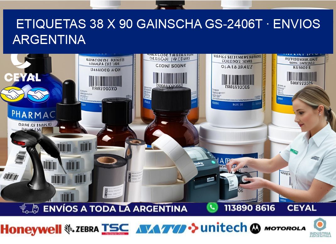 ETIQUETAS 38 x 90 GAINSCHA GS-2406T · ENVIOS ARGENTINA