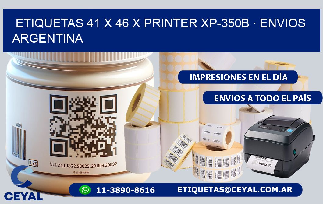 ETIQUETAS 41 x 46 X PRINTER XP-350B · ENVIOS ARGENTINA