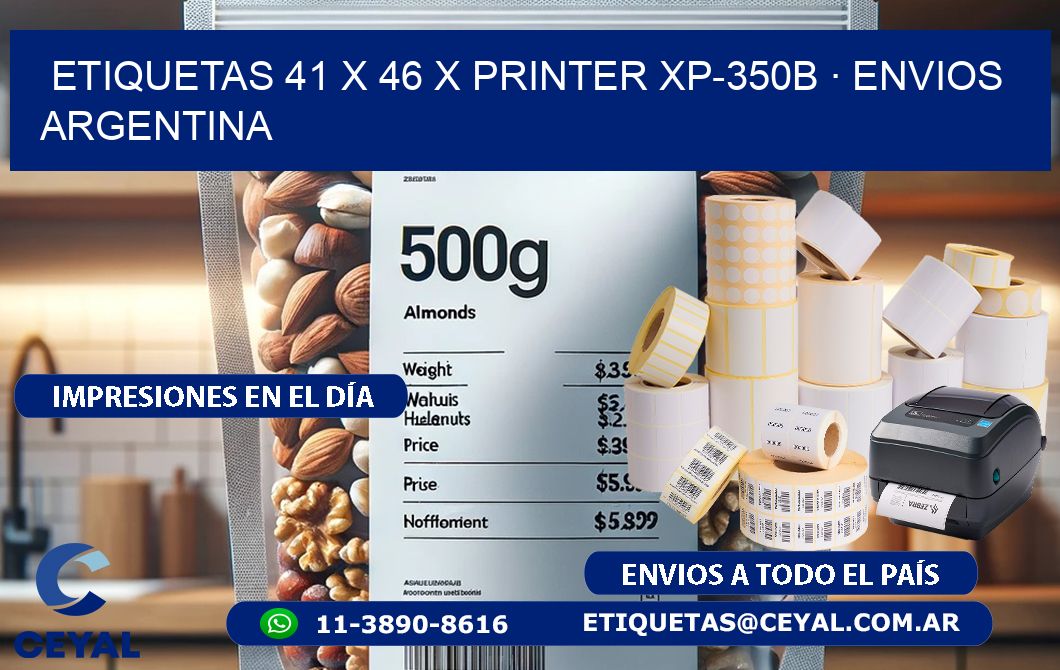 ETIQUETAS 41 x 46 X PRINTER XP-350B · ENVIOS ARGENTINA