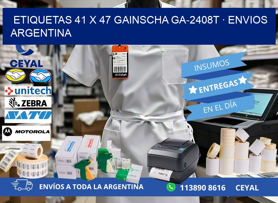 ETIQUETAS 41 x 47 GAINSCHA GA-2408T · ENVIOS ARGENTINA