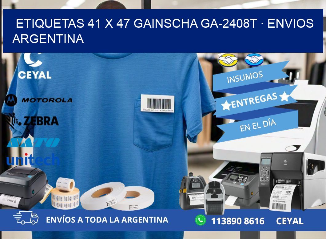ETIQUETAS 41 x 47 GAINSCHA GA-2408T · ENVIOS ARGENTINA
