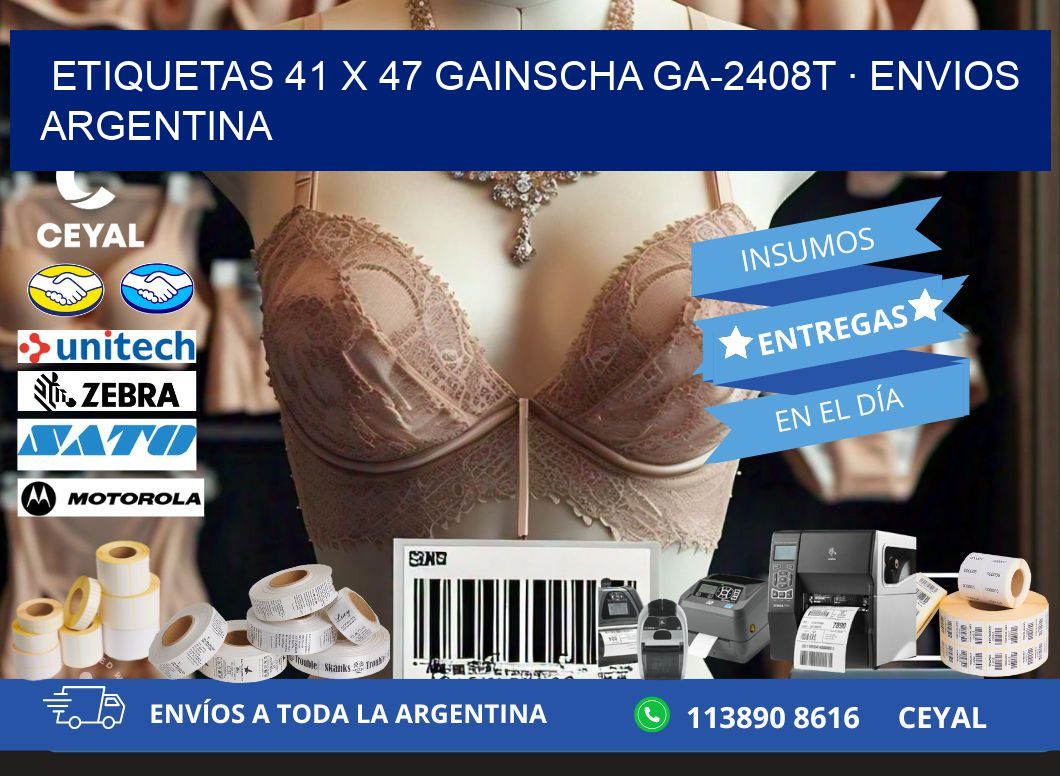 ETIQUETAS 41 x 47 GAINSCHA GA-2408T · ENVIOS ARGENTINA