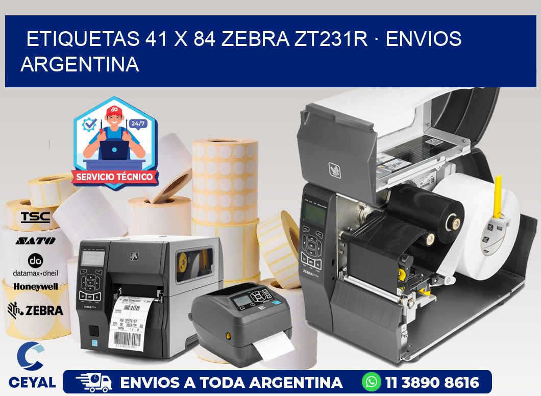 ETIQUETAS 41 x 84 ZEBRA ZT231R · ENVIOS ARGENTINA