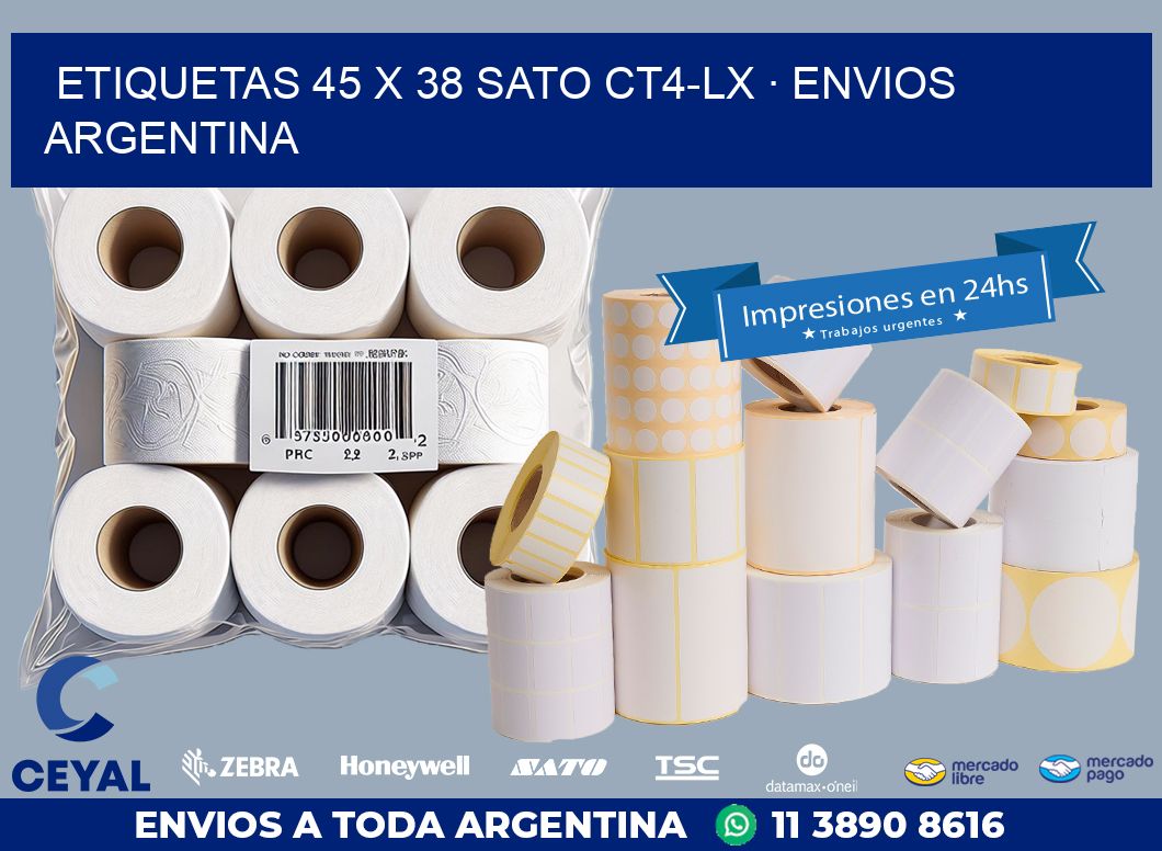 ETIQUETAS 45 x 38 SATO CT4-LX · ENVIOS ARGENTINA