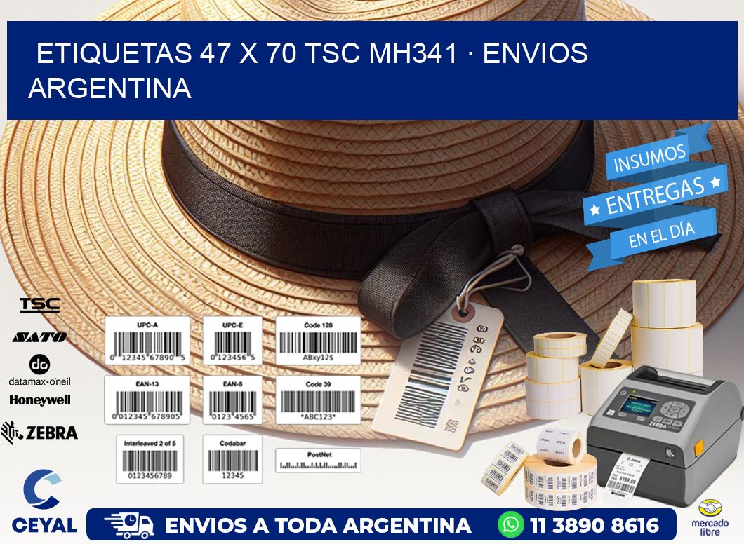 ETIQUETAS 47 x 70 TSC MH341 · ENVIOS ARGENTINA