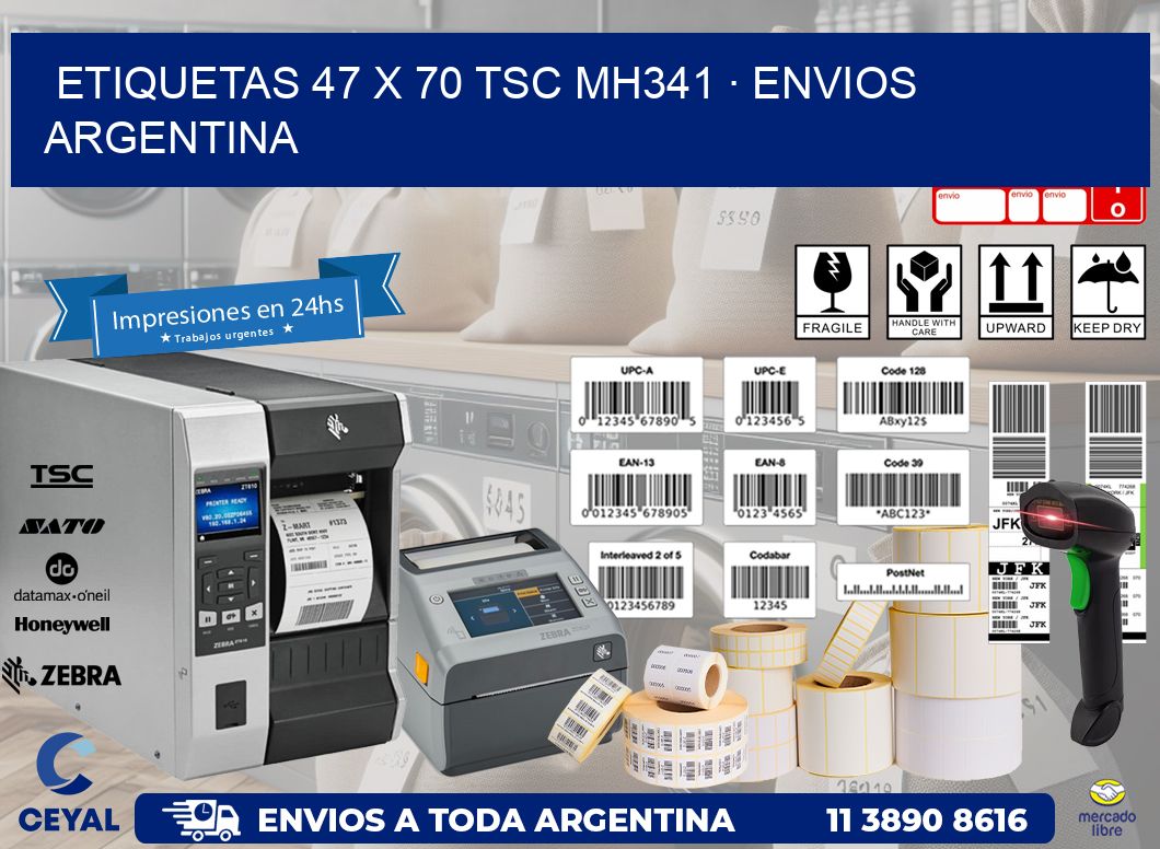 ETIQUETAS 47 x 70 TSC MH341 · ENVIOS ARGENTINA