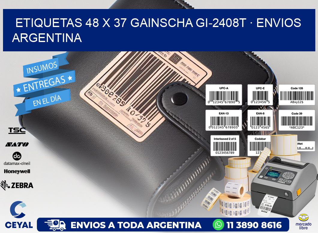 ETIQUETAS 48 x 37 GAINSCHA GI-2408T · ENVIOS ARGENTINA
