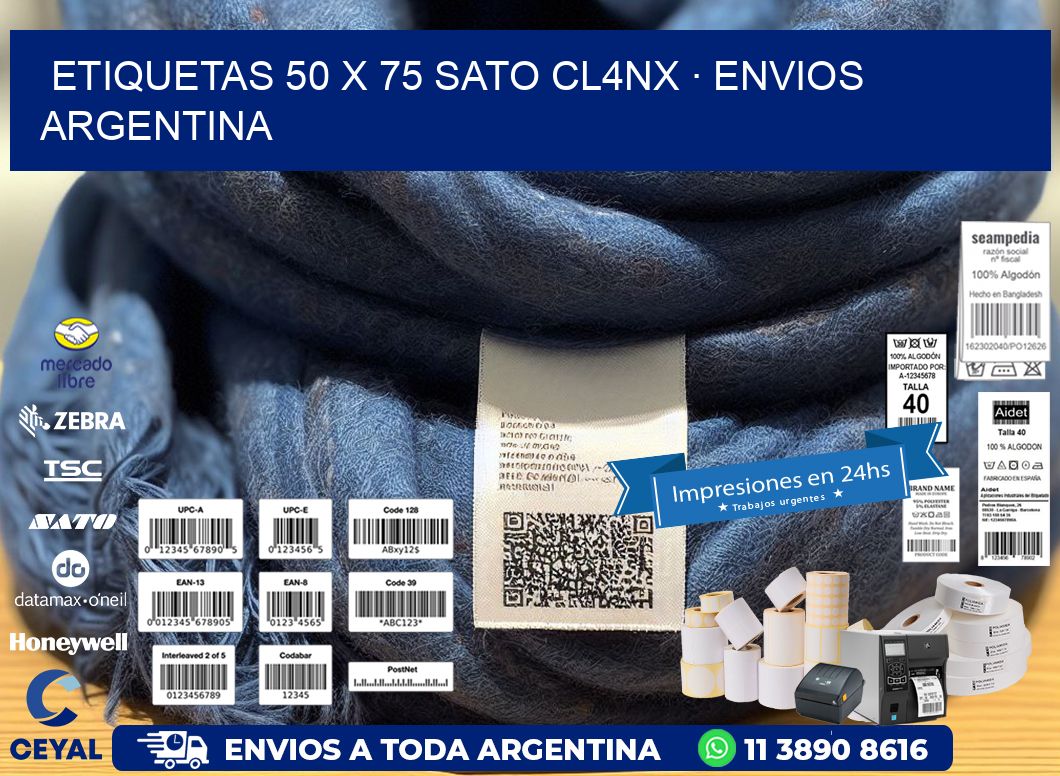 ETIQUETAS 50 x 75 SATO CL4NX · ENVIOS ARGENTINA