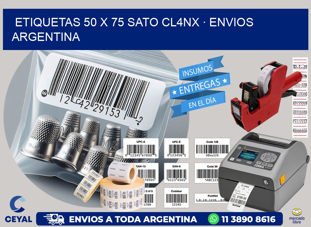 ETIQUETAS 50 x 75 SATO CL4NX · ENVIOS ARGENTINA