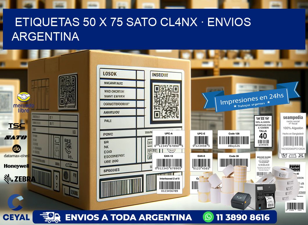 ETIQUETAS 50 x 75 SATO CL4NX · ENVIOS ARGENTINA