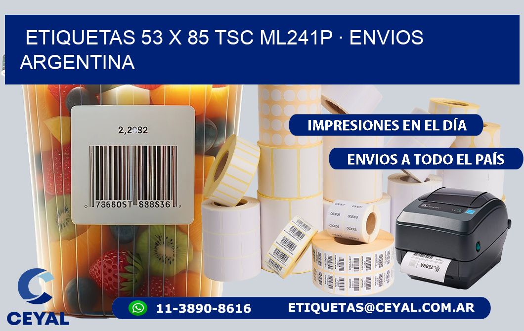 ETIQUETAS 53 x 85 TSC ML241P · ENVIOS ARGENTINA