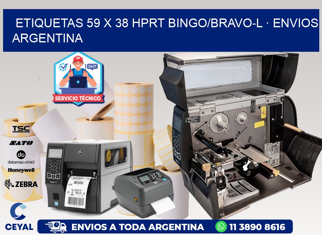 ETIQUETAS 59 x 38 HPRT BINGO/BRAVO-L · ENVIOS ARGENTINA