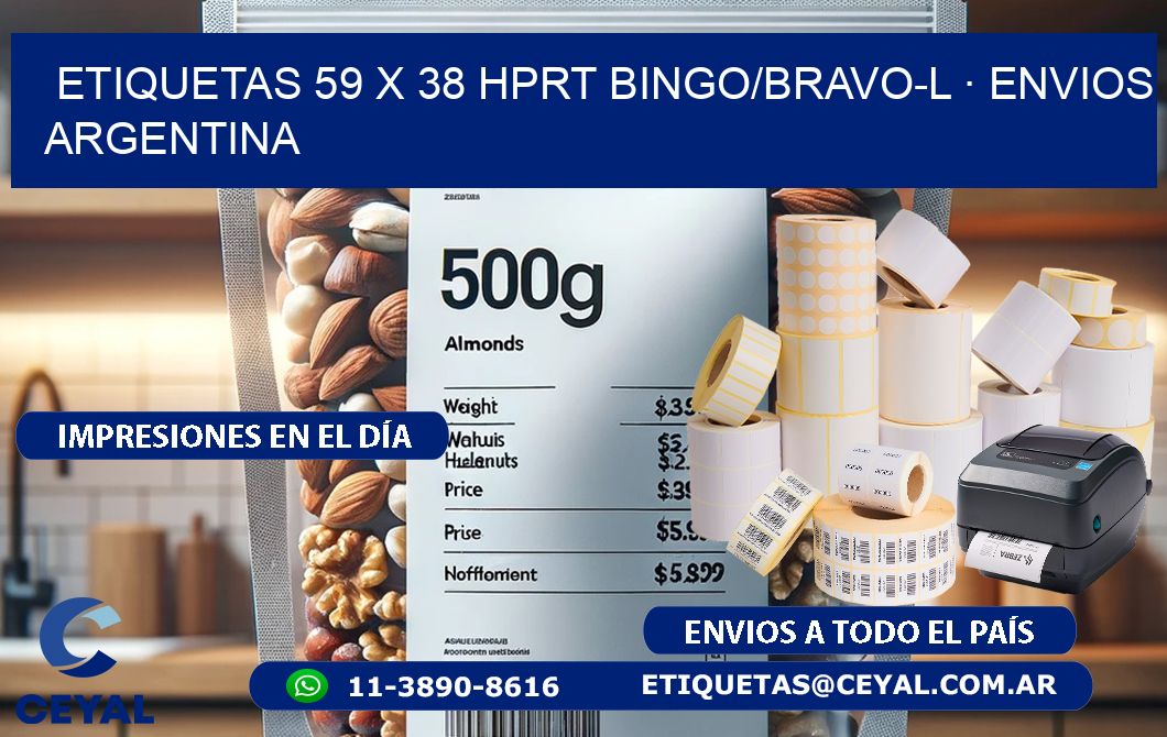 ETIQUETAS 59 x 38 HPRT BINGO/BRAVO-L · ENVIOS ARGENTINA