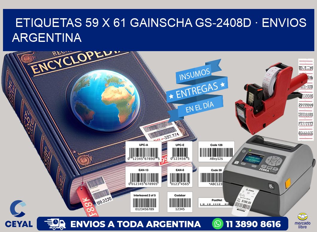 ETIQUETAS 59 x 61 GAINSCHA GS-2408D · ENVIOS ARGENTINA
