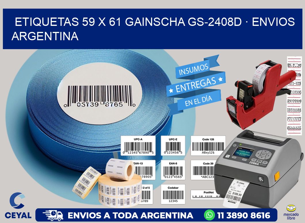 ETIQUETAS 59 x 61 GAINSCHA GS-2408D · ENVIOS ARGENTINA