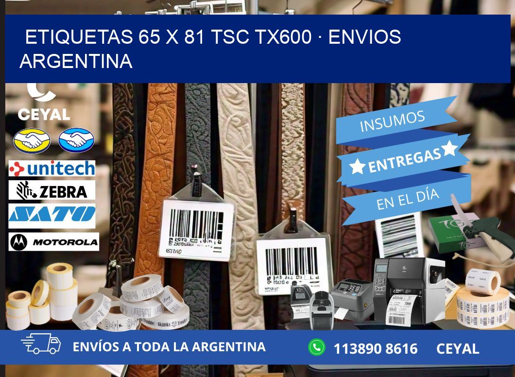 ETIQUETAS 65 x 81 TSC TX600 · ENVIOS ARGENTINA