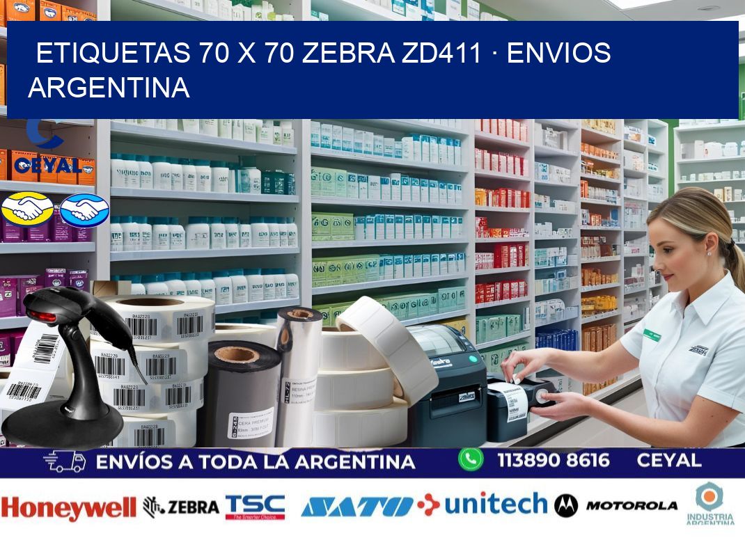 ETIQUETAS 70 x 70 ZEBRA ZD411 · ENVIOS ARGENTINA