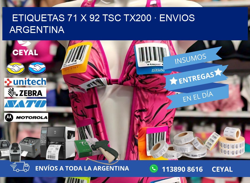 ETIQUETAS 71 x 92 TSC TX200 · ENVIOS ARGENTINA
