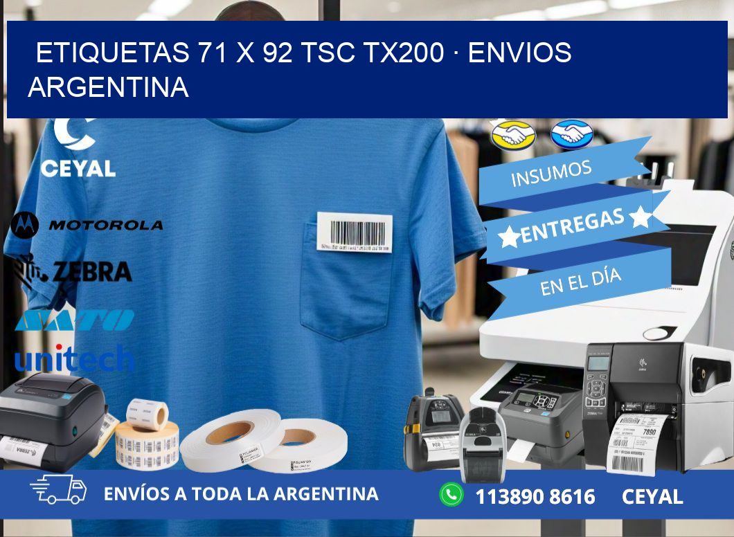 ETIQUETAS 71 x 92 TSC TX200 · ENVIOS ARGENTINA