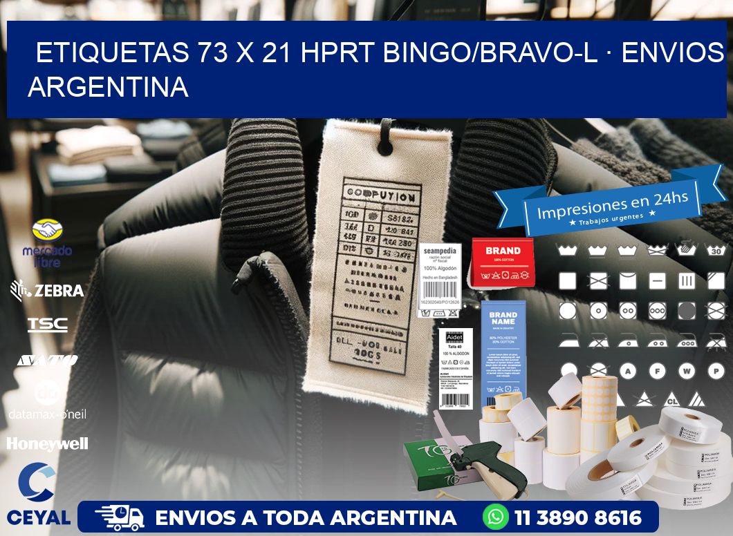 ETIQUETAS 73 x 21 HPRT BINGO/BRAVO-L · ENVIOS ARGENTINA