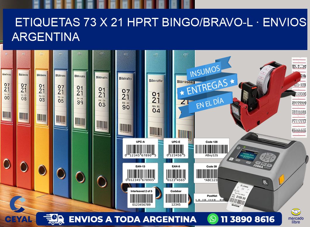 ETIQUETAS 73 x 21 HPRT BINGO/BRAVO-L · ENVIOS ARGENTINA
