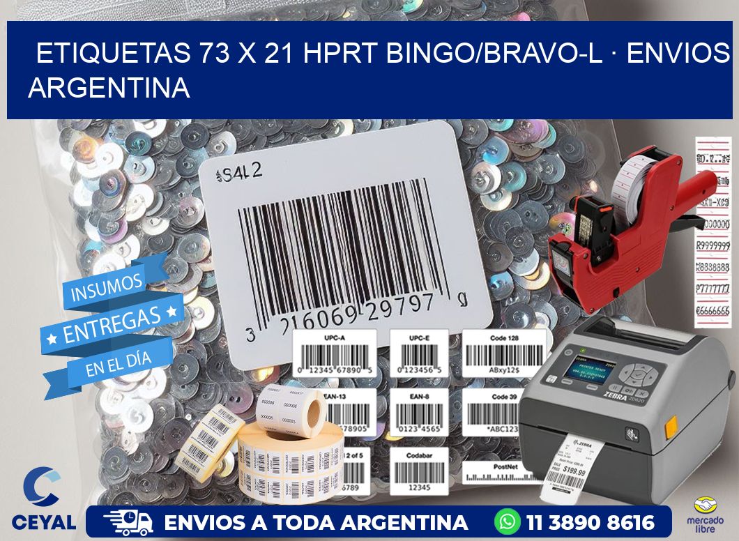 ETIQUETAS 73 x 21 HPRT BINGO/BRAVO-L · ENVIOS ARGENTINA