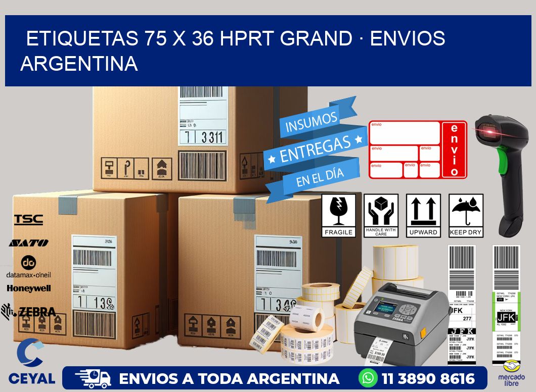 ETIQUETAS 75 x 36 HPRT GRAND · ENVIOS ARGENTINA