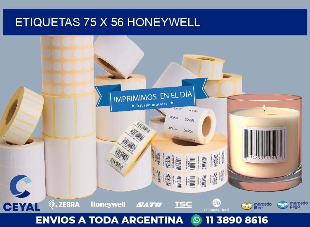 ETIQUETAS 75 x 56 HONEYWELL